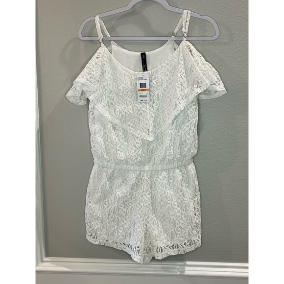 Jessica Simpson NWT White Norah Lace Romper Juniors Size S - Picture 1 of 6